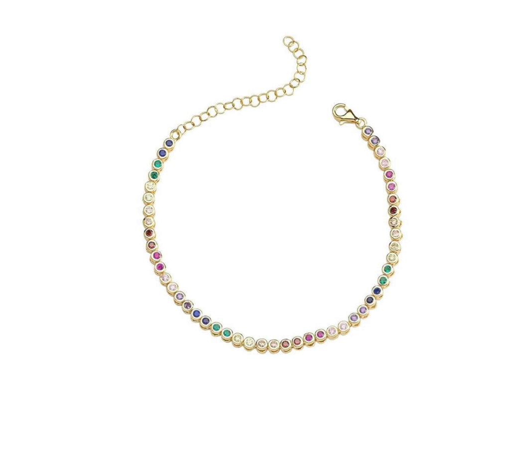 rainbow bezel bracelet