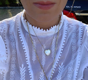 mother of pearl heart necklace