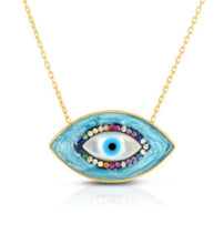 Load image into Gallery viewer, rainbow evil eye necklace