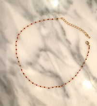 Load image into Gallery viewer, red enamel bead necklace