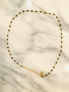 enamel black bead chain