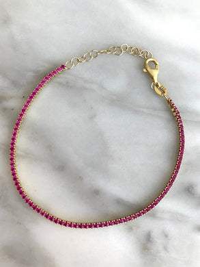 pink sapphire tennis bracelet