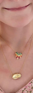 rainbow gem heart necklace