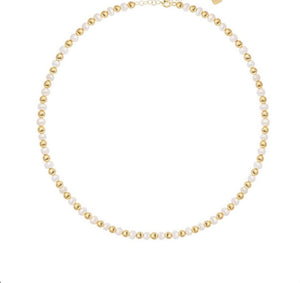 gold & pearl ball choker