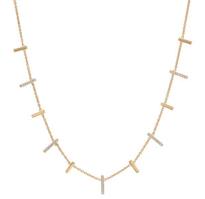 gold and cz bar chain