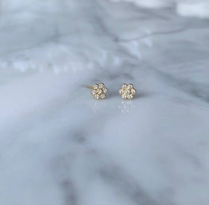 diamond daisy studs