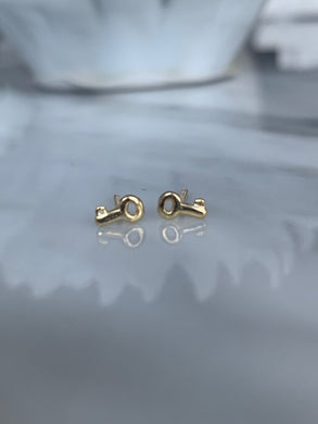 tiny gold key studs